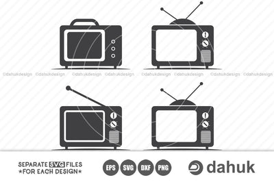 television svg | Tv svg | Tv Silhouette Clipart Cuttable Design SVG PNG DXF & eps Designs SVG dahukdesign 