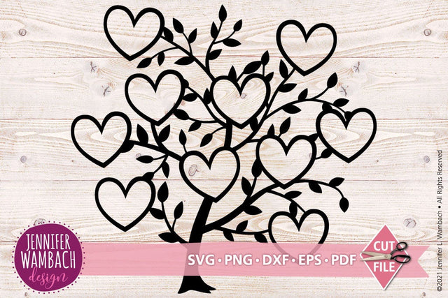 Ten Heart Family Tree SVG Jennifer Wambach Design 