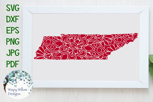 Tennessee Mandala SVG Wispy Willow Designs 