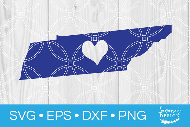 Tennessee State with Heart SVG SavanasDesign 