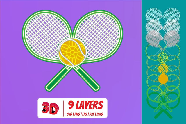 Tennis 3D Layered SVG Cut File SVG SvgOcean 