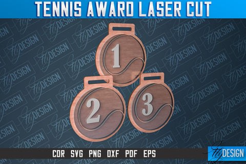 Tennis Award Laser Cut | Laser Cut SVG Design | CNC Files SVG Fly Design 