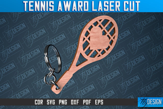 Tennis Award Laser Cut | Laser Cut SVG Design | CNC Files SVG Fly Design 