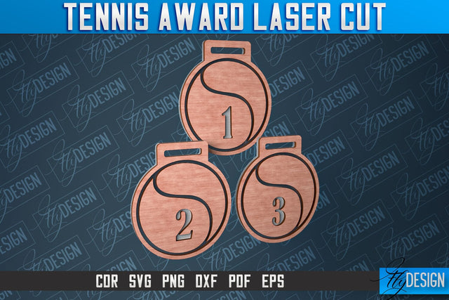 Tennis Award Laser Cut | Laser Cut SVG Design | CNC Files SVG Fly Design 