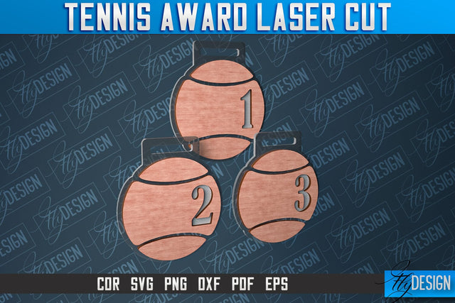 Tennis Award Laser Cut | Laser Cut SVG Design | CNC Files SVG Fly Design 