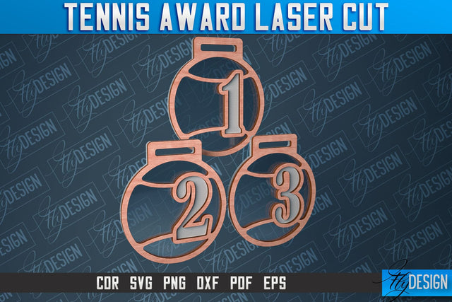 Tennis Award Laser Cut | Laser Cut SVG Design | CNC Files SVG Fly Design 
