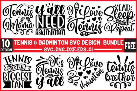 tennis & badminton svg design bundle SVG SVGista 