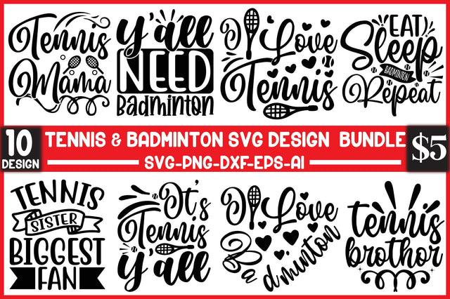 tennis & badminton svg design bundle SVG SVGista 