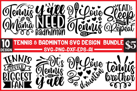 tennis & badminton svg design bundle SVG SVGista 
