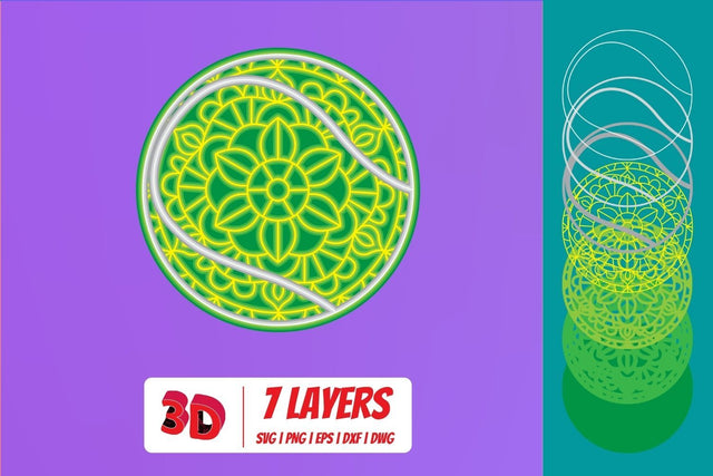 Tennis ball 3D Layered SVG Cut File SVG SvgOcean 