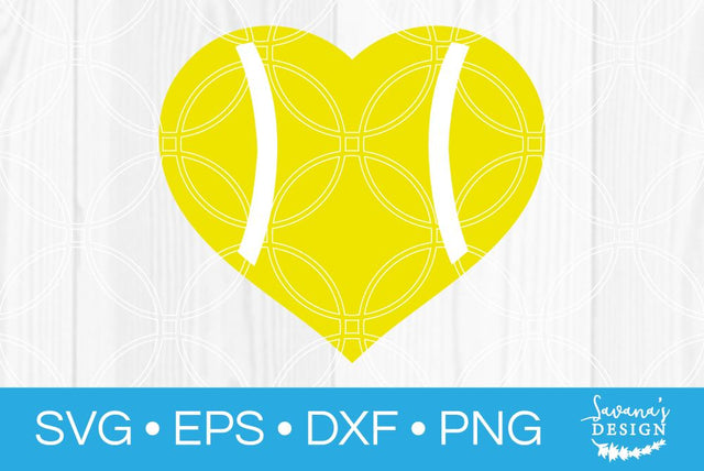 Tennis Ball Heart SVG SavanasDesign 