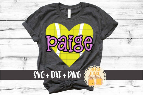 Tennis Ball Heart - Tennis SVG PNG DXF Cut Files SVG Cheese Toast Digitals 