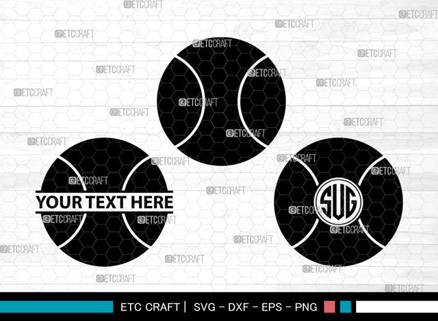 Tennis Ball Icons Monogram, Tennis Ball Svg, Sports Ball Svg, Tennis Balls, Balls, Tennis Ball Monogram, Icon Monogram, Svg Cut File, Dxf, Eps, Png, SVG ETC Craft 