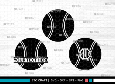 Tennis Ball Icons Monogram, Tennis Ball Svg, Sports Ball Svg, Tennis Balls, Balls, Tennis Ball Monogram, Icon Monogram, Svg Cut File, Dxf, Eps, Png, SVG ETC Craft 