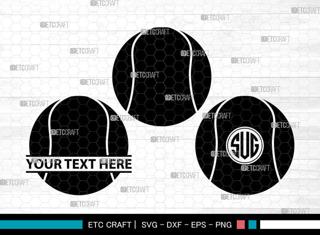 Tennis Ball Icons Monogram, Tennis Ball Svg, Sports Ball Svg, Tennis Balls, Balls, Tennis Ball Monogram, Icon Monogram, Svg Cut File, Dxf, Eps, Png, SVG ETC Craft 