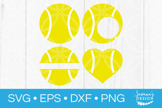 Tennis Ball Monogram Bundle SVG SavanasDesign 