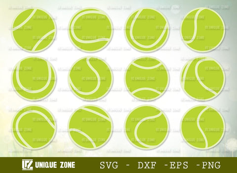 Tennis Ball SVG Bundle, Ball Silhouette, Sports Ball Svg, Tennis Mom Svg, SVG Unique Zone 