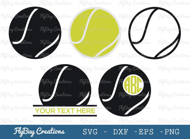 Tennis Ball Svg Cut File| Sports Ball | Tennis Ball svg | Tennis Ball silhouette | Tennis Ball Outline | Split Monogram | Circle Monogram | SVG ETC Craft 