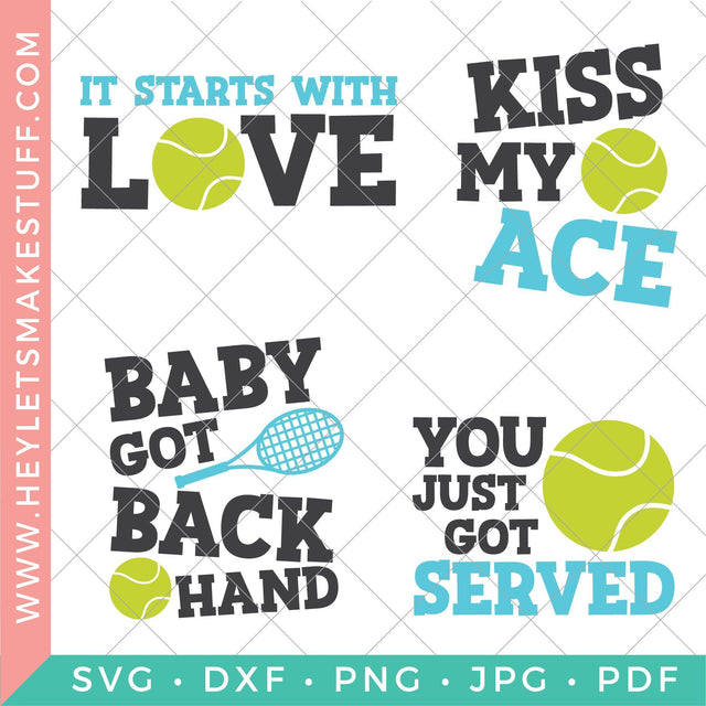 Tennis Bundle SVG Hey Let's Make Stuff 
