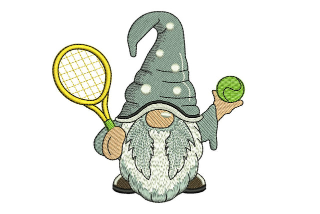 Tennis Gnome Embroidery Design, Sport Embroidery Design Embroidery/Applique DESIGNS NextEmbroidery 