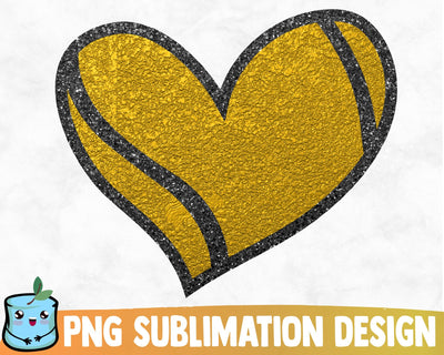 Tennis Gold Heart Sublimation Design Sublimation MintyMarshmallows 