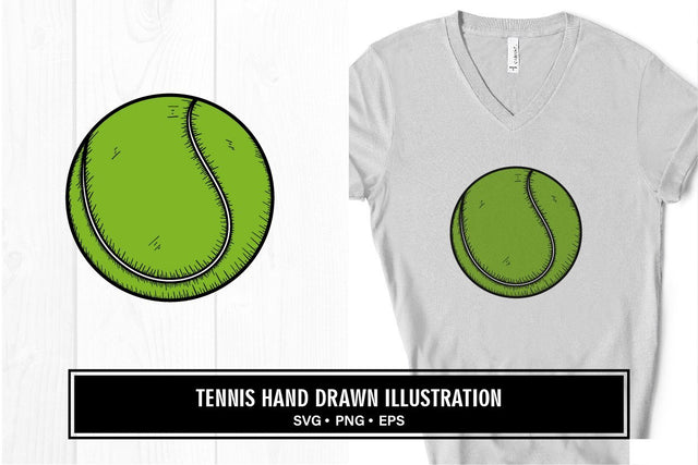 Tennis hand drawn illustration svg SVG vectorbundles 