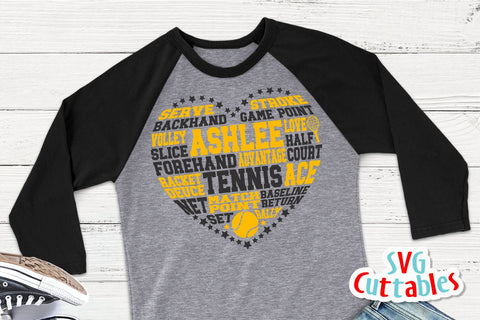 Tennis Heart Subway Art SVG Svg Cuttables 