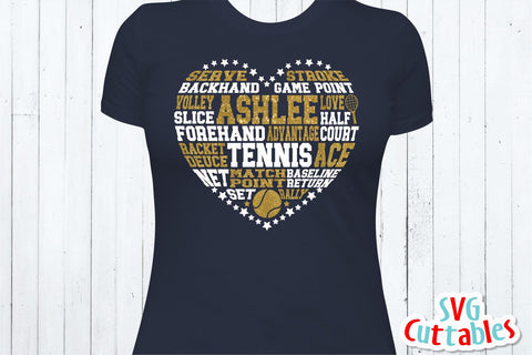 Tennis Heart Subway Art SVG Svg Cuttables 