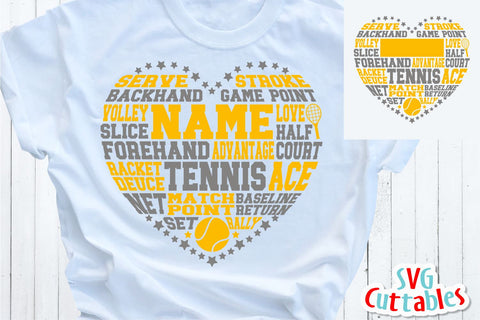 Tennis Heart Subway Art SVG Svg Cuttables 