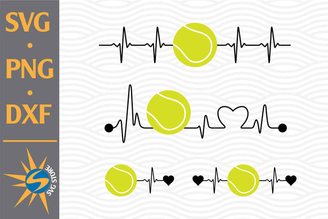 Tennis Heartbeat SVG, PNG, DXF Digital Files Include SVG SVGStoreShop 