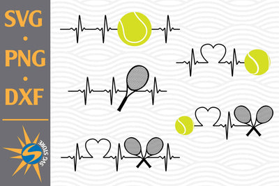 Tennis Heartbeat SVG, PNG, DXF Digital Files Include SVG SVGStoreShop 