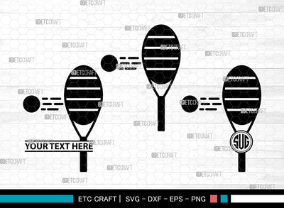 Tennis Icons Monogram, Tennis Svg, Tennis Ball Svg, Tennis Racket , Sports, Tennis Monogram, Icon Monogram, Svg Cut File, Dxf, Eps, Png, SVG ETC Craft 