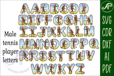 Tennis letters alphabet set. 114 layered letters. - So Fontsy