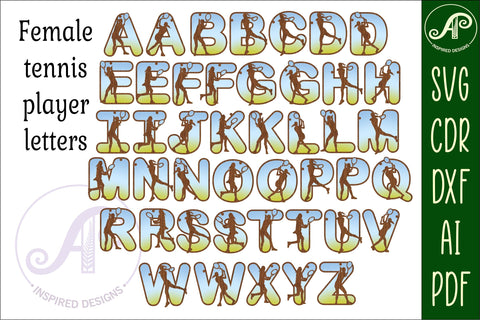 Tennis letters alphabet set. 114 layered letters. SVG APInspireddesigns 