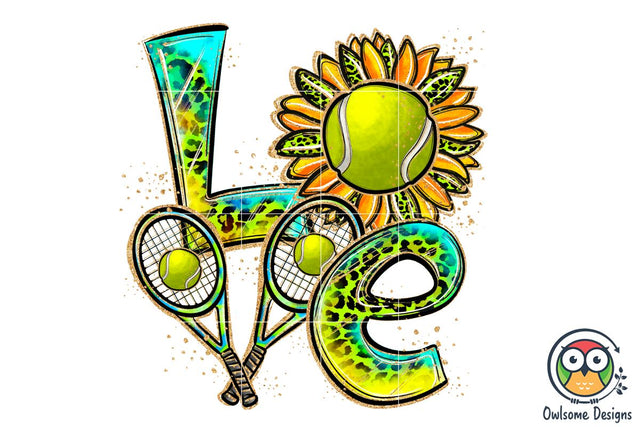 Tennis Love Sublimation PNG Designs Sublimation Owlsome.Designs 