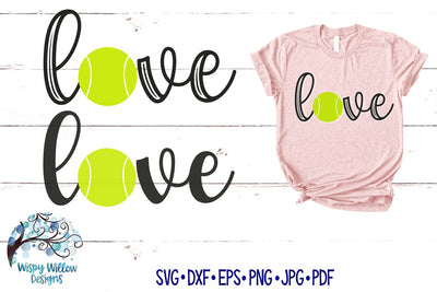 Tennis Love SVG | Tennis SVG Cut File SVG Wispy Willow Designs 