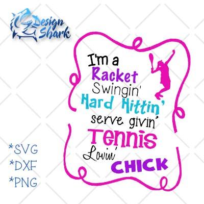 Tennis Loving Chick SVG Design Shark 