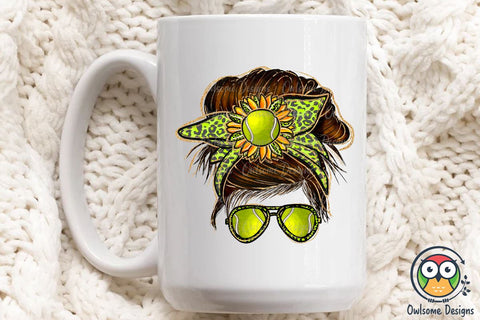 Tennis Messy Bun Sublimation Sublimation Owlsome.Designs 