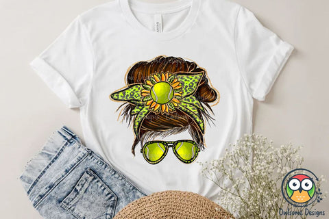 Tennis Messy Bun Sublimation Sublimation Owlsome.Designs 