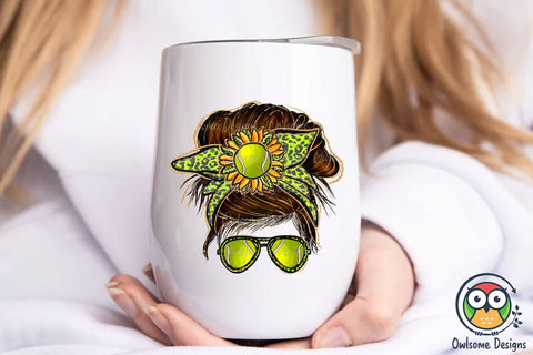 Tennis Messy Bun Sublimation Sublimation Owlsome.Designs 