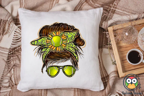 Tennis Messy Bun Sublimation Sublimation Owlsome.Designs 