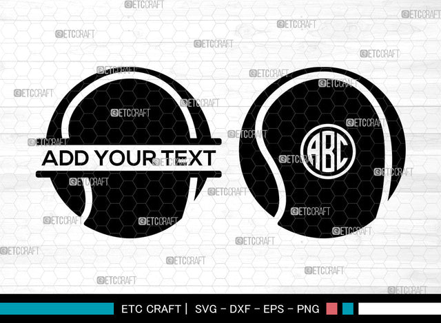 Tennis Monogram SVG, Tennis SVG, Circle Monogram Svg, Tennis Ball Svg, Sports Svg, Tennis Monogram Frame Svg, Tennis SVG ETC Craft 