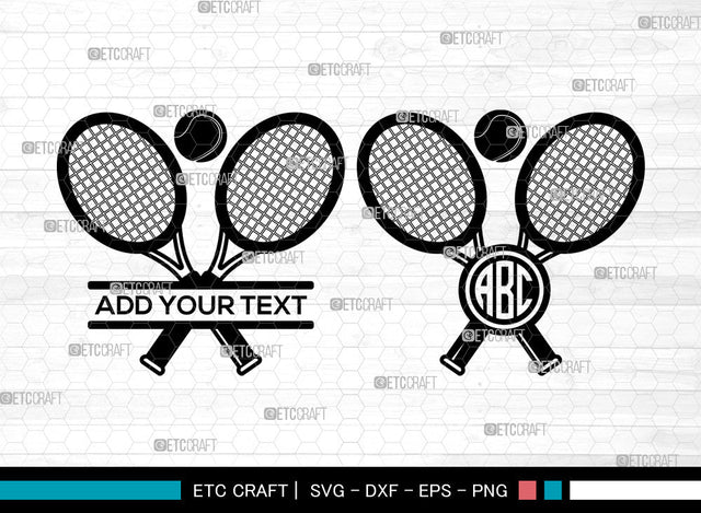 Tennis Monogram SVG, Tennis SVG, Circle Monogram Svg, Tennis Ball Svg, Sports Svg, Tennis Monogram Frame Svg, Tennis SVG ETC Craft 