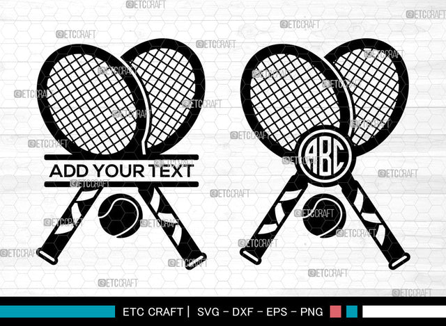 Tennis Monogram SVG, Tennis SVG, Circle Monogram Svg, Tennis Ball Svg, Sports Svg, Tennis Monogram Frame Svg, Tennis SVG ETC Craft 