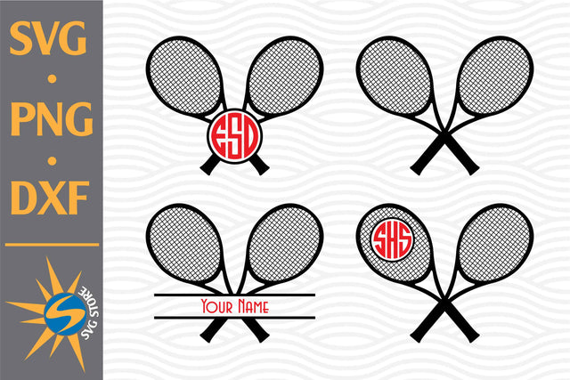 Tennis Racket Monogram SVG, PNG, DXF Digital Files Include SVG SVGStoreShop 