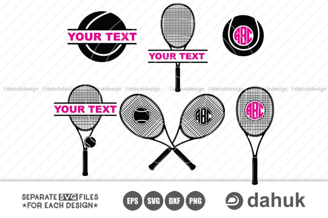 Tennis Racket svg, Monogram, Tennis Logo, Tennis Ball Logo, Tennis Racket clipart, cuttable design, svg, png, dxf & eps designs SVG dahukdesign 