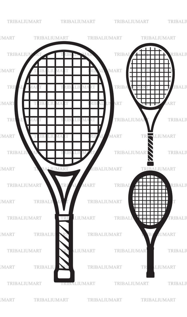 Tennis Racket SVG TribaliumArtSF 