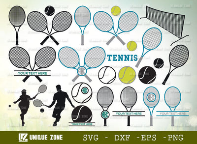 Tennis SVG Cut File| Sports Ball Svg | Racket Svg | Tennis Bat Svg | Tennis Ball Svg | Ball Svg | SVG Unique Zone 