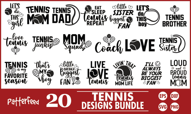 Tennis SVG Designs Bundle SVG PatternFeed8 
