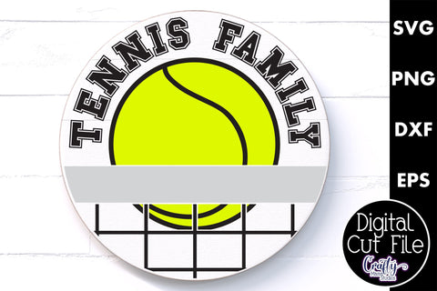 Tennis Svg, Round Sports Sign, Sport Family Door Hanger SVG Crafty Mama Studios 